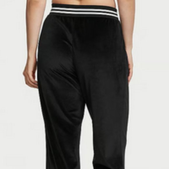 VICTORIA'S SECRET Black/White Velour Velvet Ribbed Bomber Jacket SZ XL**NEW! - Picture 5 of 7